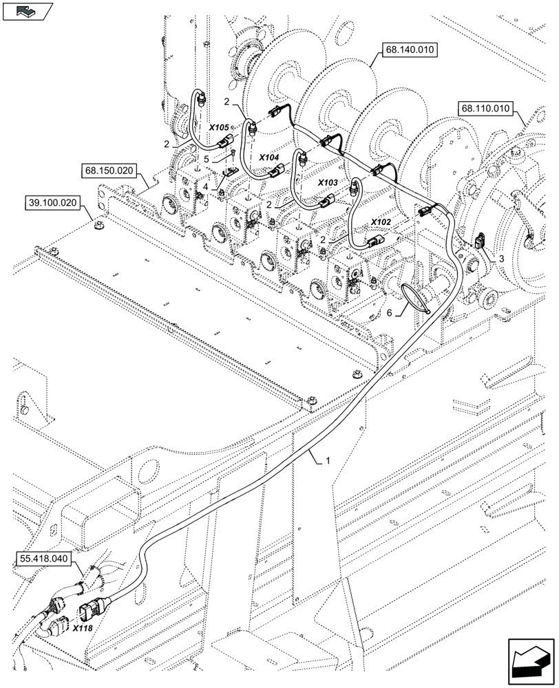 Схема запчастей Case IH LB324R - (55.433.010) - INDIVIDUAL MISTIE INDICATOR SENSOR (55) - ELECTRICAL SYSTEMS