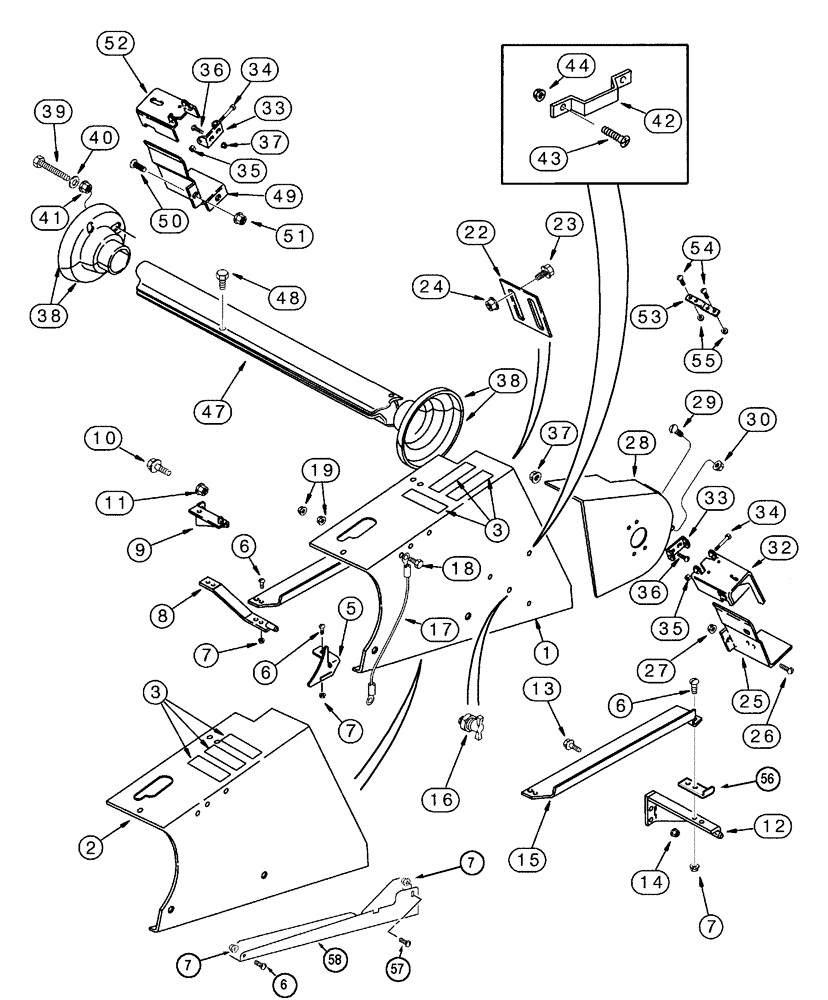 Схема запчастей Case IH 2188 - (9A-28) - FEEDER, JACKSHAFT DRIVE SHIELDS (13) - FEEDER