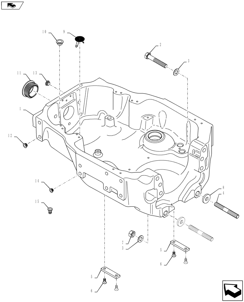 Схема запчастей Case IH MAXXUM 110 - (25.100.AV[01]) - AXLE SUPPORT - STANDARD 4WD FRONT AXLE (25) - FRONT AXLE SYSTEM