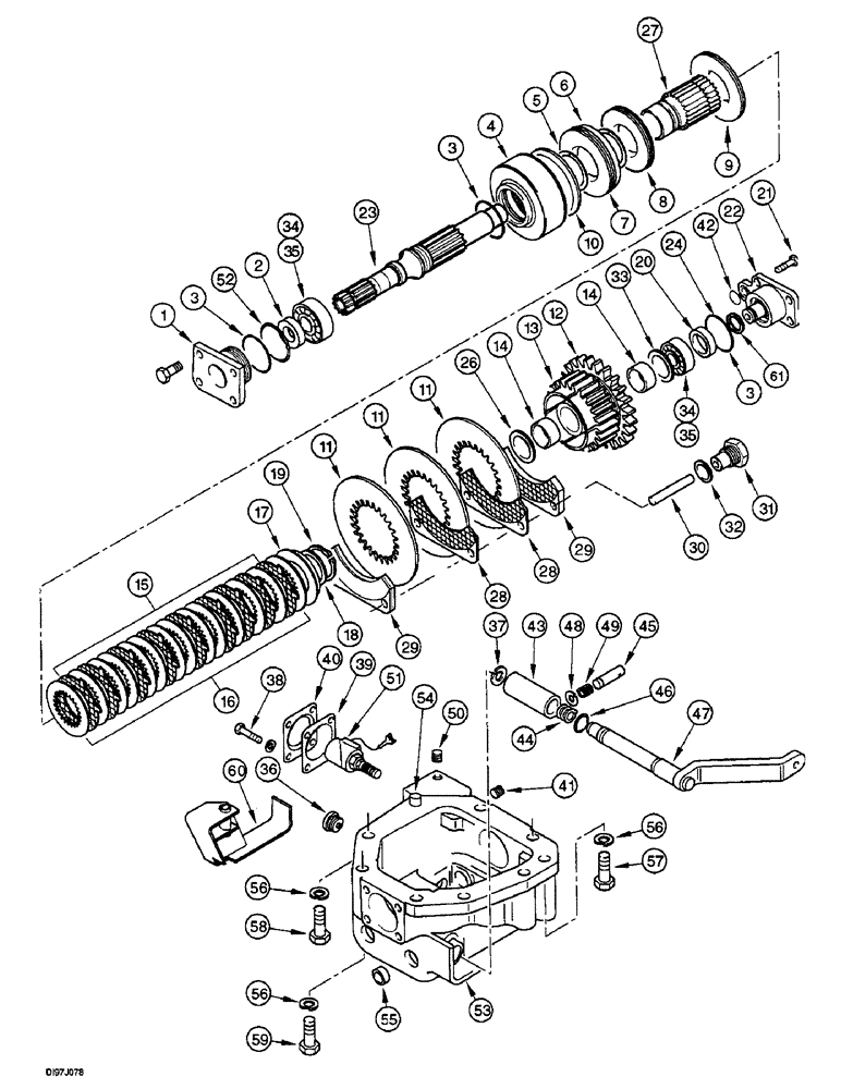 Схема запчастей Case IH 3230 - (6-104) - MECHANICAL FRONT DRIVE, TRANSFER GEARBOX (06) - POWER TRAIN