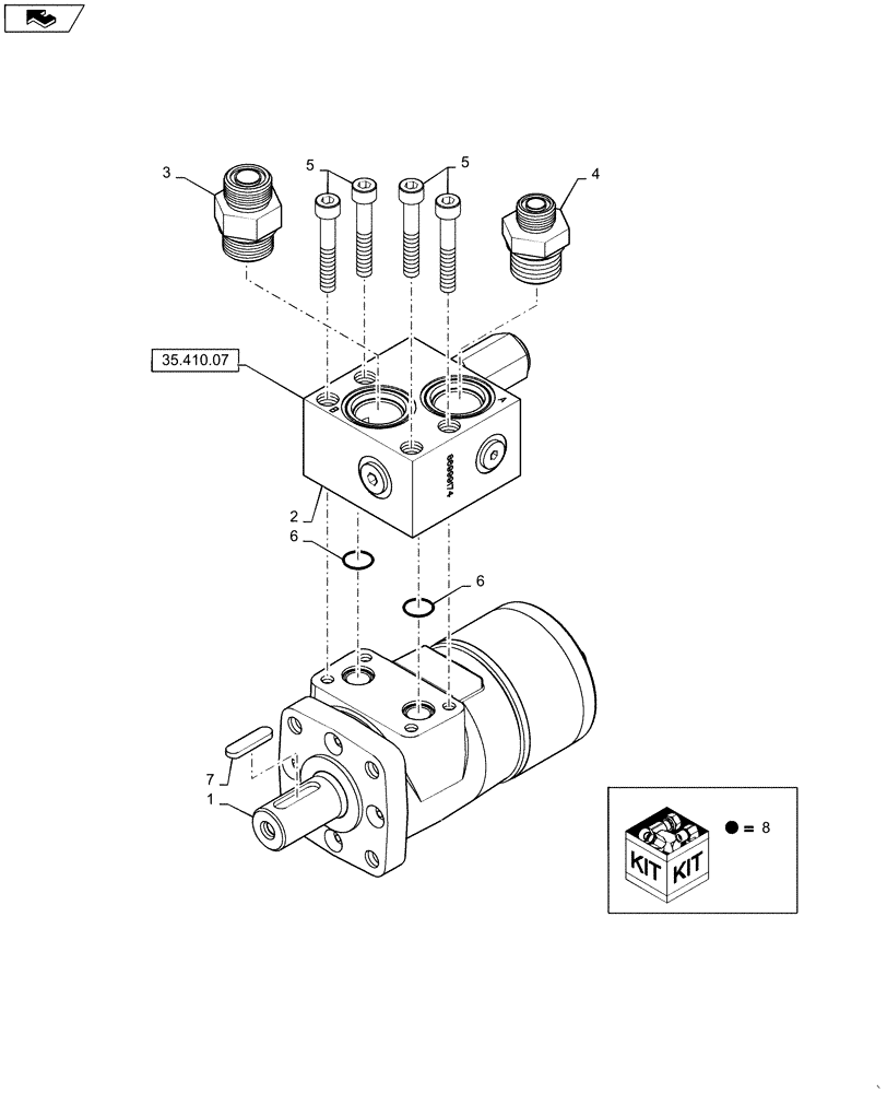 Схема запчастей Case IH 7130 - (35.752.06) - HYDRAULIC MOTOR, STATIONARY AIR SCREEN (SAS) (35) - HYDRAULIC SYSTEMS