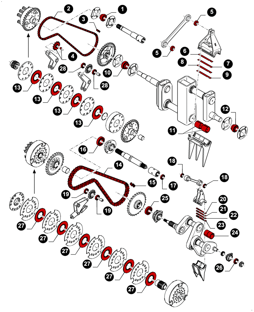 Схема запчастей Case IH LB424S - (05.100.04[08]) - MAINTENANCE PARTS, PACKER DRIVE (05) - SERVICE & MAINTENANCE