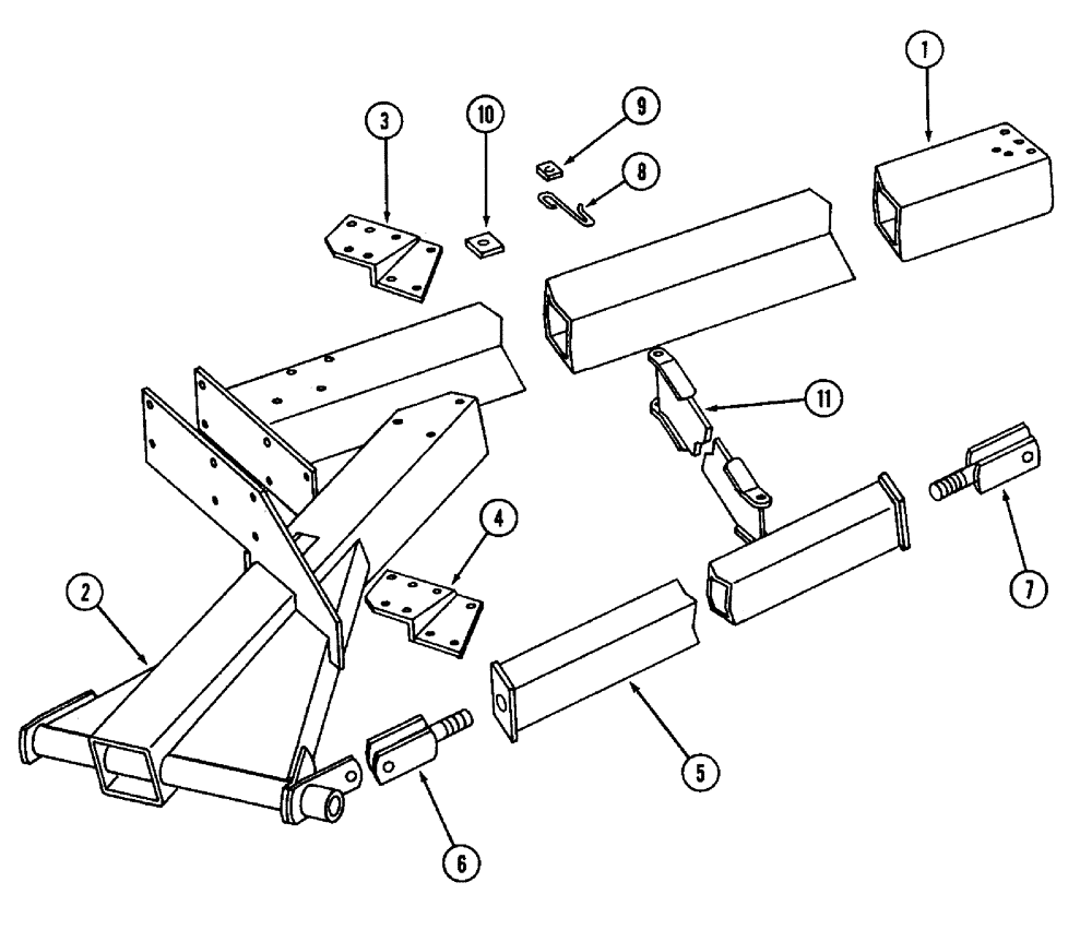 Схема запчастей Case IH 800 - (9-04) - REAR FRAME, FOR 14 AND 16 FURROW (09) - CHASSIS/ATTACHMENTS