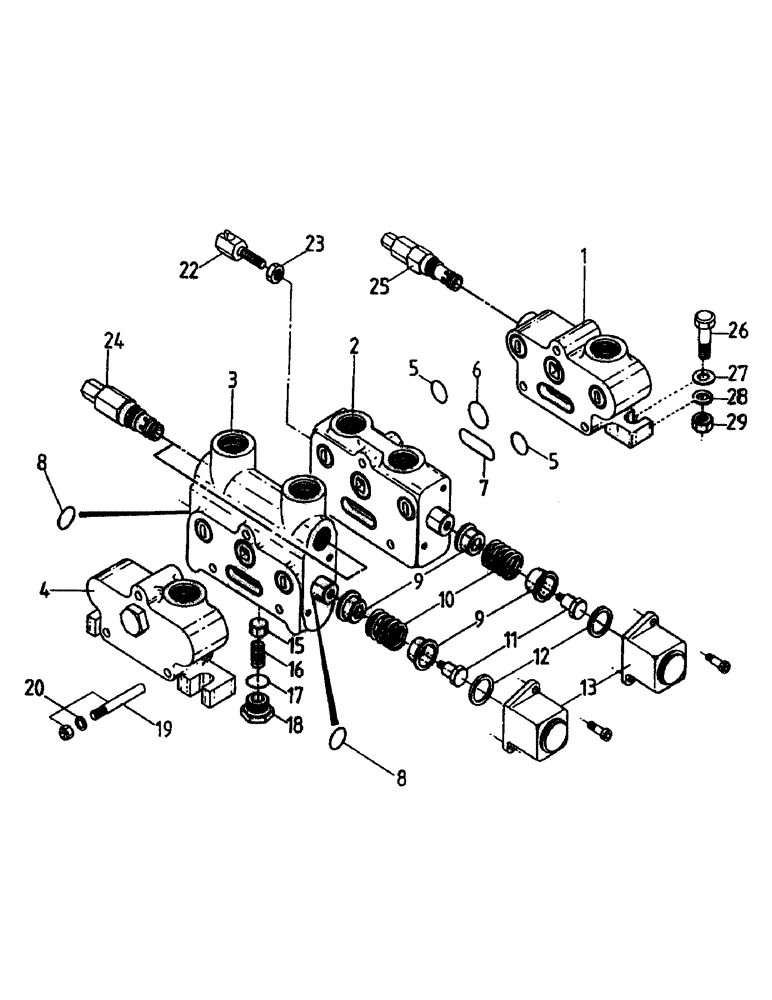 Схема запчастей Case IH 7700 - (B05-07) - HYDRAULIC RACINE VALVE Hydraulic Components & Circuits