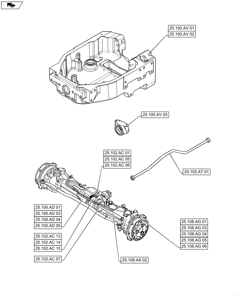 Схема запчастей Case IH MAXXUM 125 - (00.000.25) - PICTORIAL INDEX - FRONT MECHANICAL DRIVE (00) - GENERAL & PICTORIAL INDEX