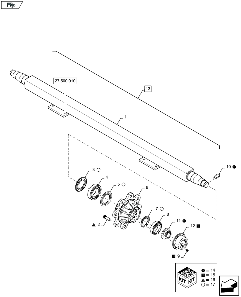 Схема запчастей Case IH LB434R - (27.500.020) - TANDEM AXLE WITHOUT BRAKES (27) - REAR AXLE SYSTEM