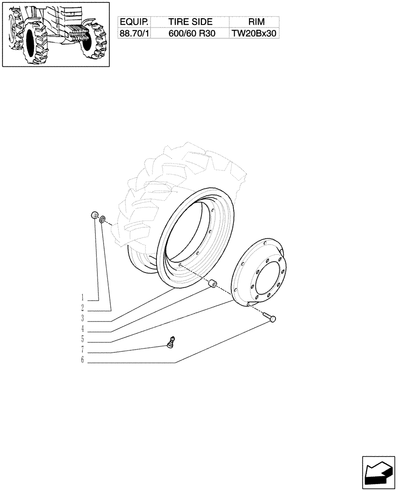 Схема запчастей Case IH PUMA 195 - (82.00[10]) - 4WD DRIVING WHEELS (11) - WHEELS/TRACKS