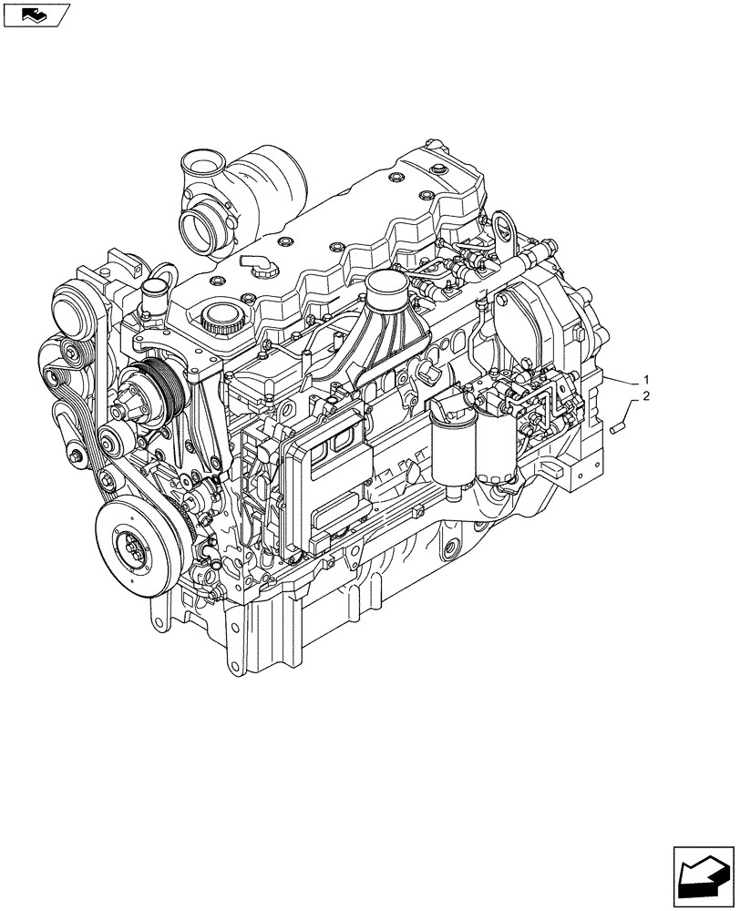 Схема запчастей Case IH MAXXUM 125 - (10.001.AD[02]) - ENGINE (10) - ENGINE