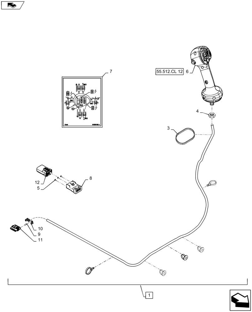 Схема запчастей Case IH SR175 - (88.055.08) - DIA KIT, HANDLE, LEVEL 300, LH GRIP, NO 2ND AUXILIARY, MECHANICAL CONTROLS (88) - ACCESSORIES