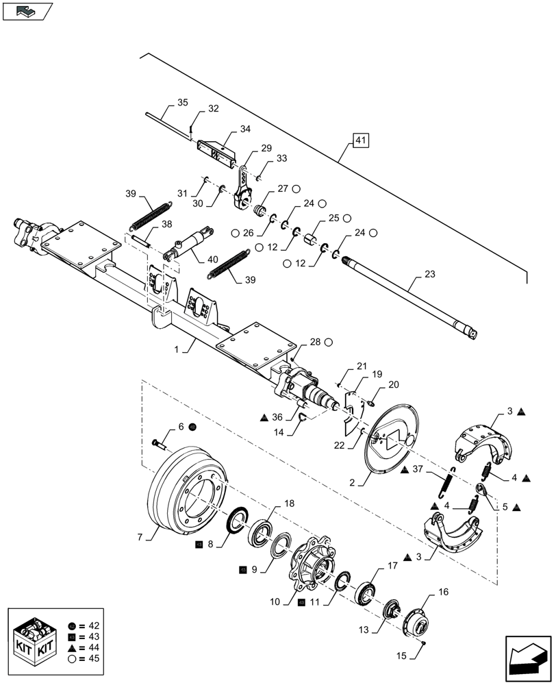 Схема запчастей Case IH LB424R - (27.550.040) - HYDRAULIC BRAKES, SINGLE AXLE (27) - REAR AXLE SYSTEM