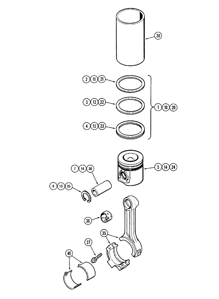 Схема запчастей Case IH MX120 - (02-29) - PISTONS AND CONNECTING RODS (02) - ENGINE