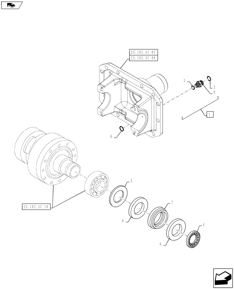 Схема запчастей Case IH MAXXUM 125 - (25.102.AS[04]) - VAR - 330408, 330429, 330430 - CL.4 FRONT AXLE DIFFERENTIAL LOCK (25) - FRONT AXLE SYSTEM