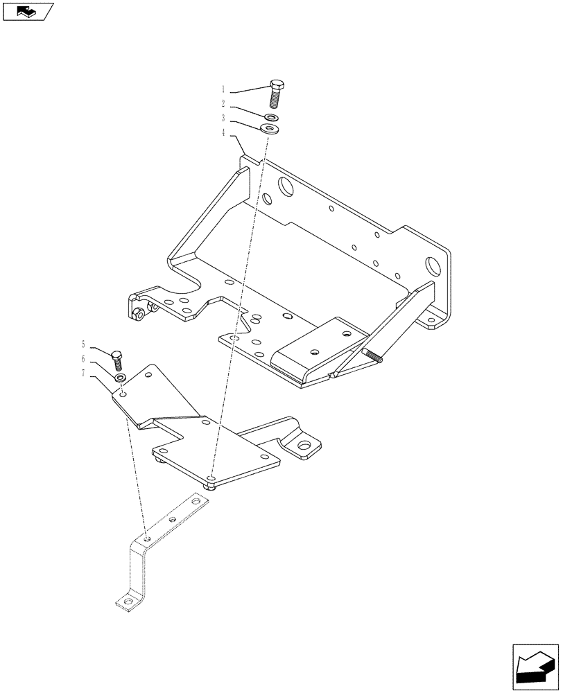 Схема запчастей Case IH PUMA 230 - (33.224.0101[17]) - ABS SYSTEM - PNEUMATIC TRAILER BRAKE - CONTROL VALVE SUPPORT BRACKETS (VAR. 743965) (33) - BRAKES & CONTROLS