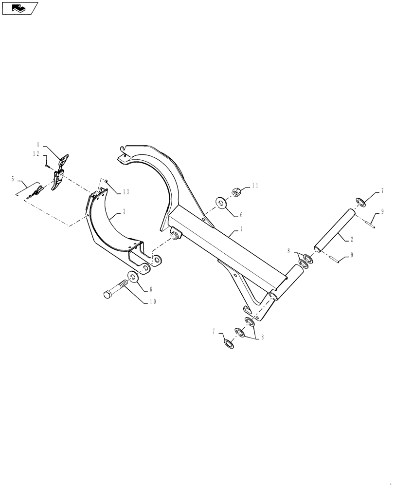 Схема запчастей Case IH 3430 - (80.180.AU[03]) - DELUXE AUGER FRONT SADDLE SUPPORT (80) - CROP STORAGE/UNLOADING