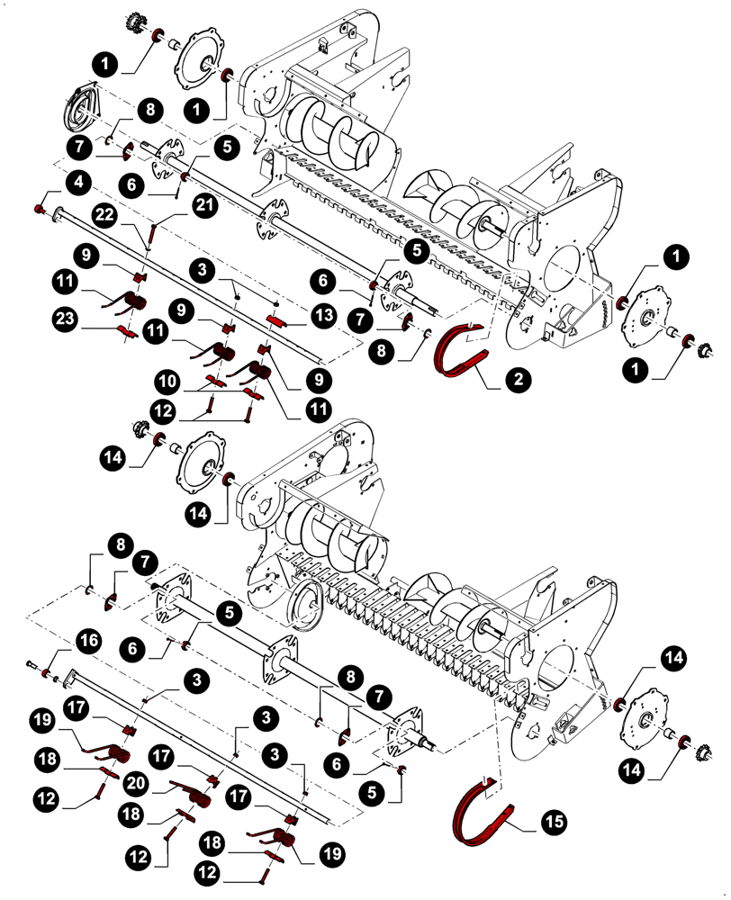 Схема запчастей Case IH LB334S - (05.100.04[02]) - MAINTENANCE PARTS, PICK-UP FRAME, PICK-UP, REEL (05) - SERVICE & MAINTENANCE