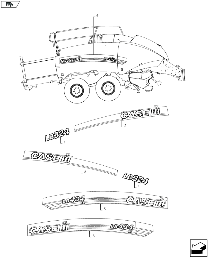 Схема запчастей Case IH LB424S - (90.108.030) - COMMERCIAL DECALS (90) - PLATFORM, CAB, BODYWORK AND DECALS