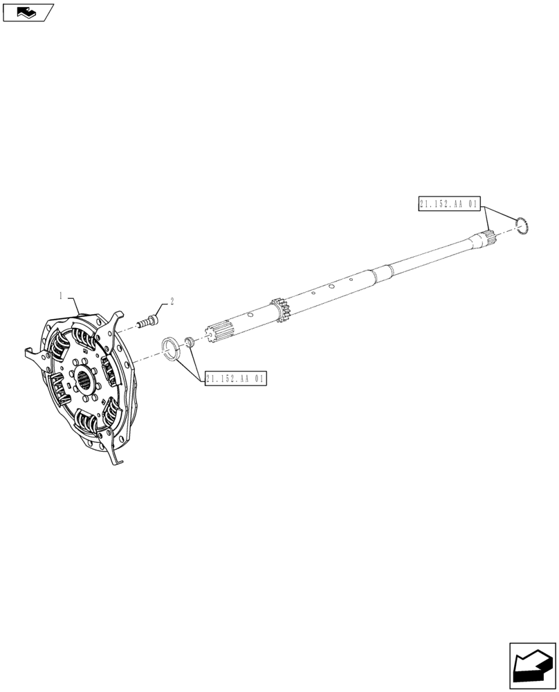 Схема запчастей Case IH MAXXUM 110 - (21.152.AA[09]) - STD + VAR - 330247, 743766, 330291, 743764 - TRANSMISSION 16X16 AND 17X16 (40 KM/H), SPS - TORSIONAL DAMPER (21) - TRANSMISSION