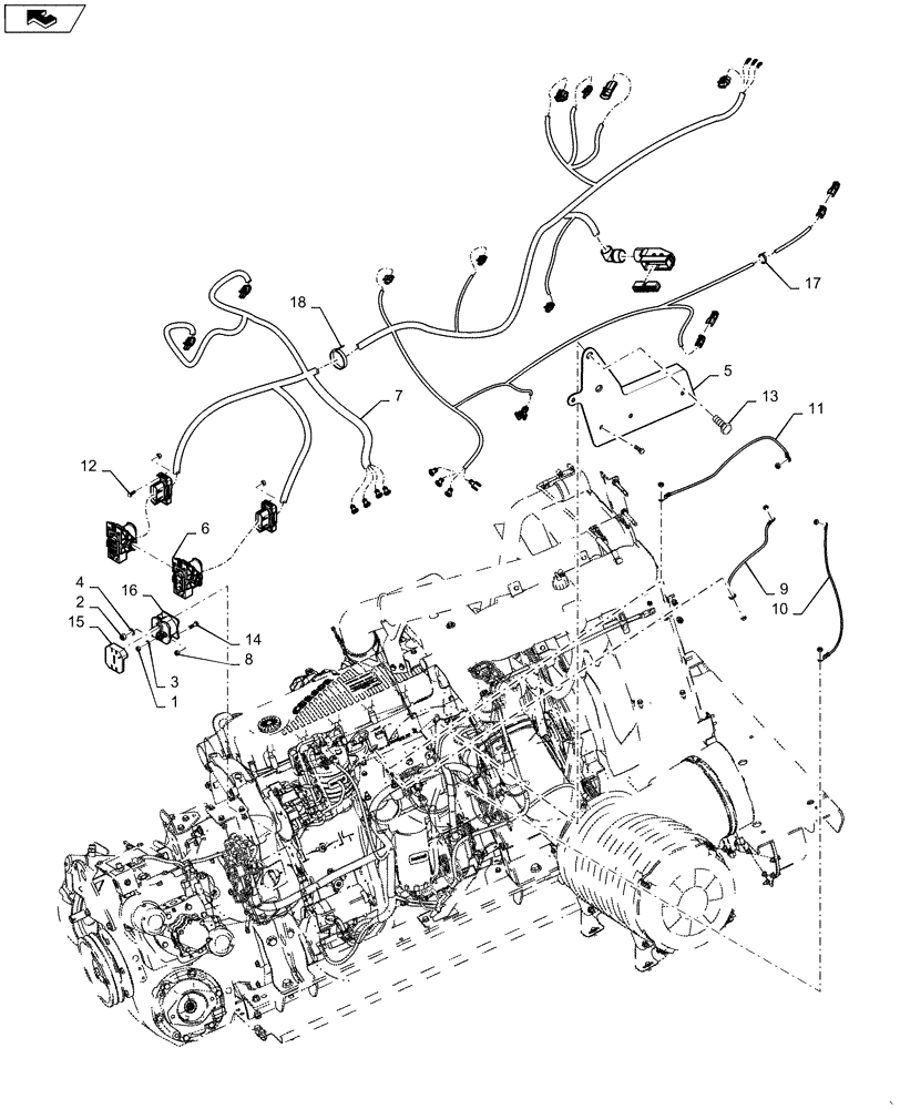 Схема запчастей Case IH 6130 - (55.015.AB [02]) - HARNESS, ENGINE CONTROL, 61/7130 (55) - ELECTRICAL SYSTEMS