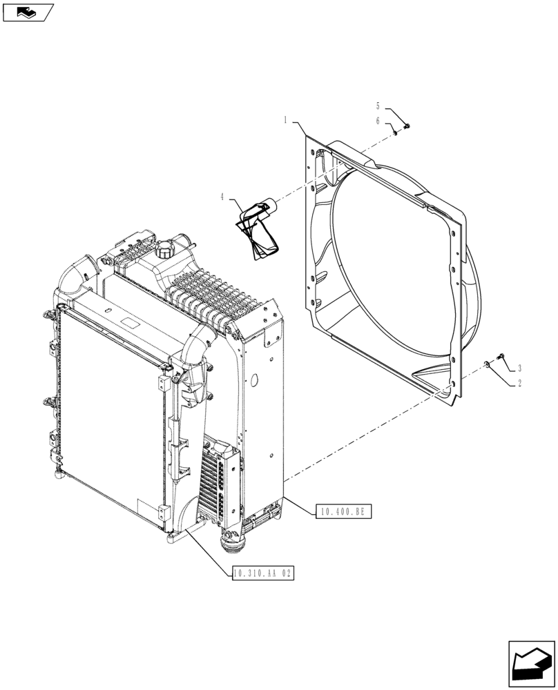 Схема запчастей Case IH MAXXUM 115 - (10.400.BF[02]) - STD + VAR - 330189, 332189, 743763 - RADIATOR FAN SHROUD (10) - ENGINE