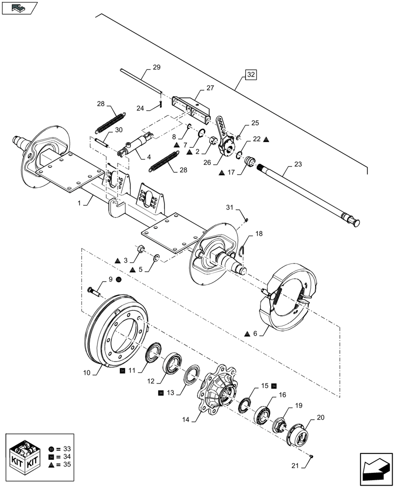 Схема запчастей Case IH LB334S - (27.550.050) - HYDRAULIC BRAKES, SINGLE AXLE (27) - REAR AXLE SYSTEM