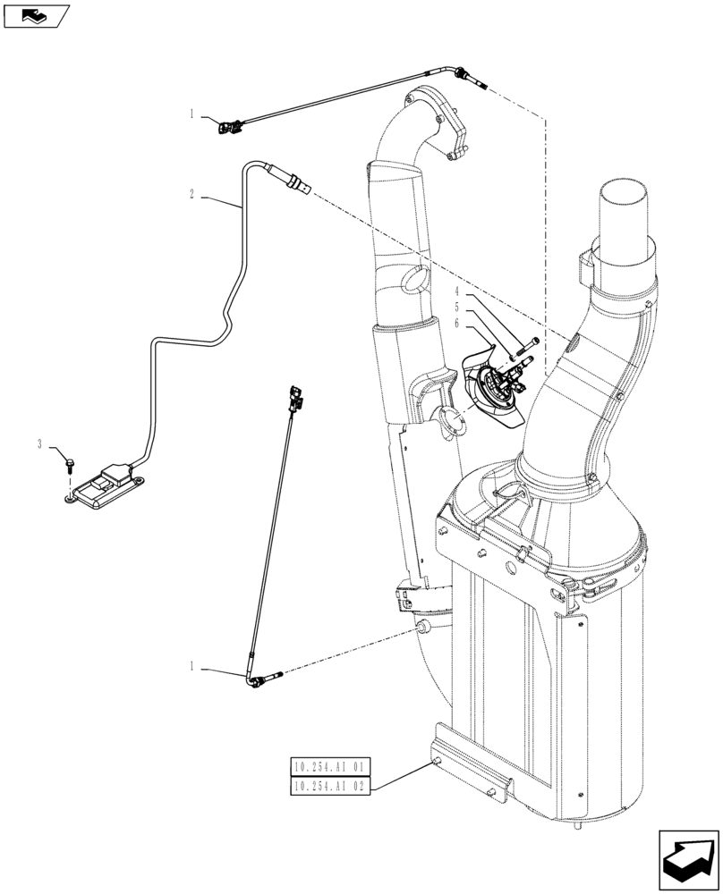 Схема запчастей Case IH MAXXUM 110 - (55.988.AA) - SCR (DEF/ADBLUE) EXHAUST SYSTEM SENSOR & DOSING MODULE (55) - ELECTRICAL SYSTEMS