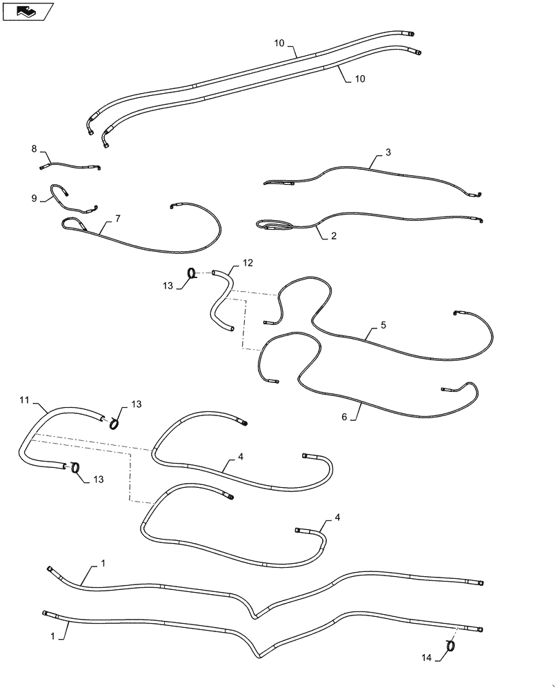 Схема запчастей Case IH 3380 - (35.948.AD[01]) - DELUXE AUGER HYDRAULIC HOSES (35) - HYDRAULIC SYSTEMS