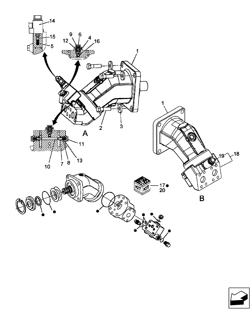 Схема запчастей Case IH 7230 - (29.212.01) - HYDROSTATIC MOTOR, 107CC OR 125CC (29) - HYDROSTATIC DRIVE