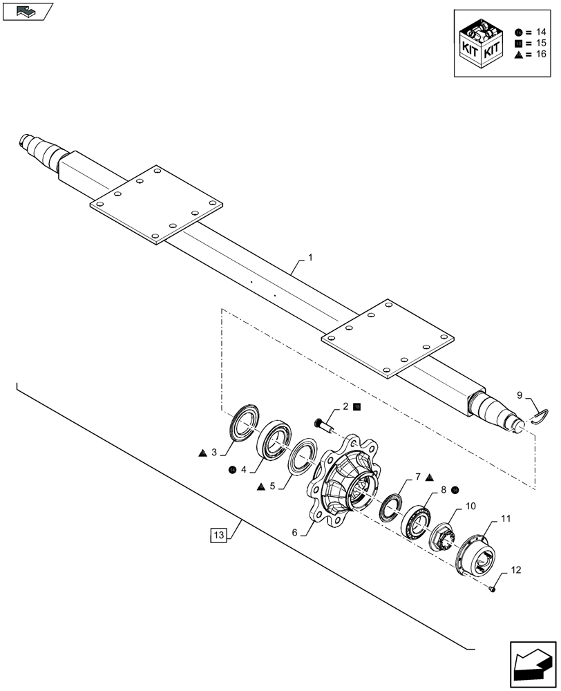 Схема запчастей Case IH LB334P - (27.550.010) - SINGLE AXLE WITHOUT BRAKES (27) - REAR AXLE SYSTEM