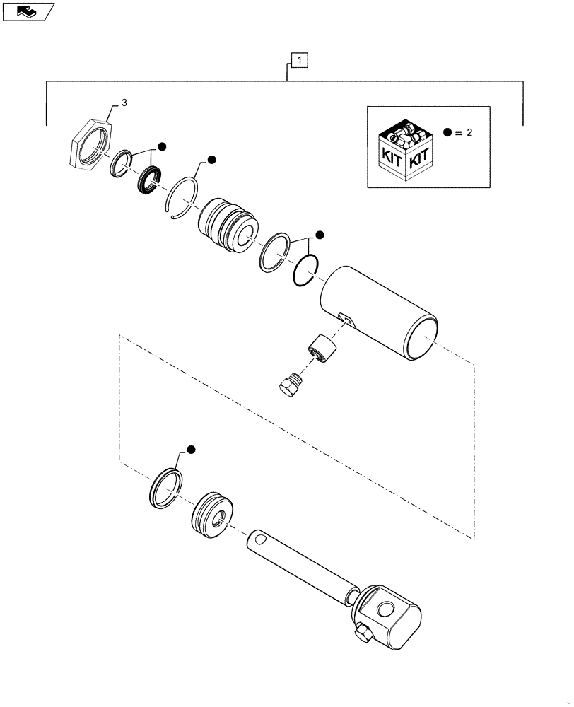 Схема запчастей Case IH SR130 - (35.734.AA[04]) - HYDRAULIC COUPLER CYLINDER (35) - HYDRAULIC SYSTEMS