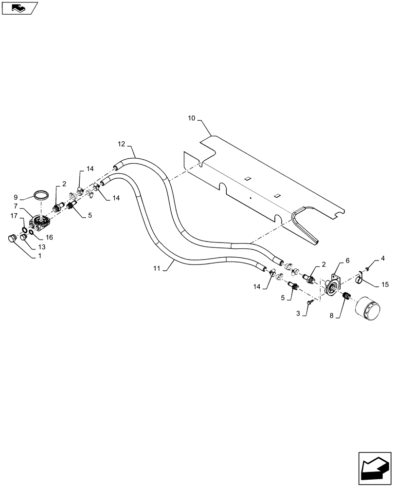 Схема запчастей Case IH SV300 - (10.304.AF) - ENGINE OIL FILTER, REMOTE (NEW STYLE) (10) - ENGINE