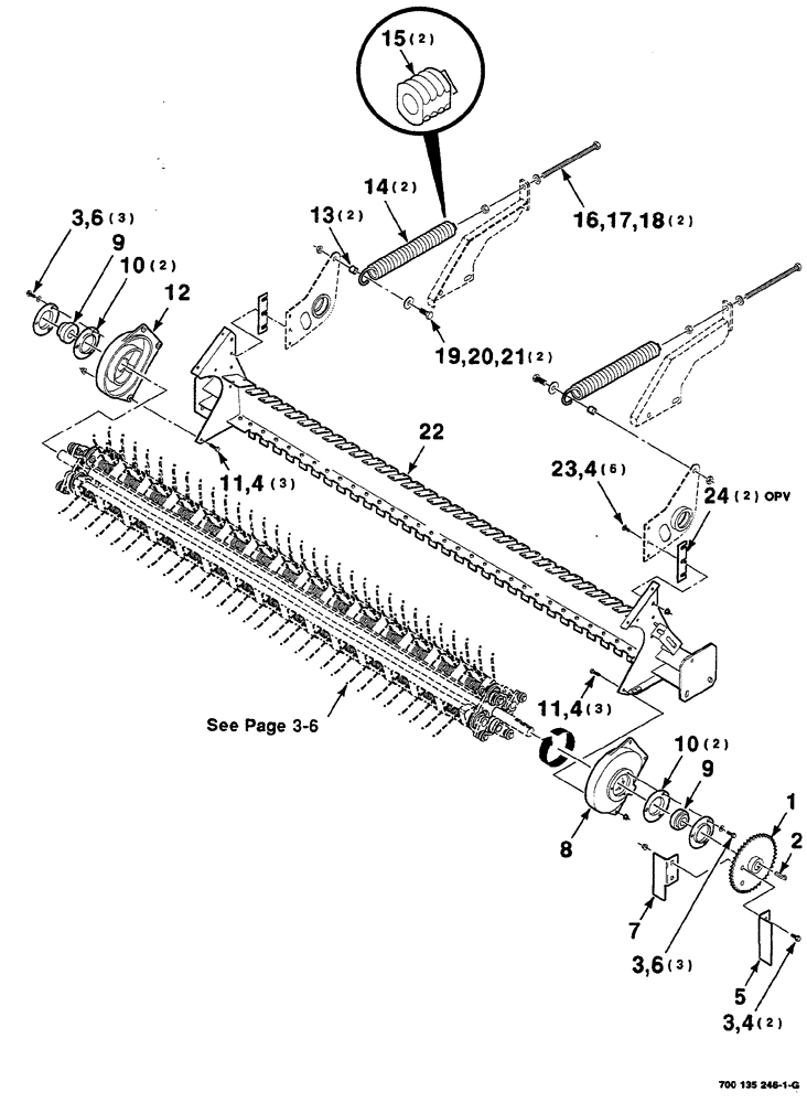 Схема запчастей Case IH RS561A - (3-004) - PICKUP FRAME, FLOTATION AND SUPPORT ASSEMBLIES Pickup