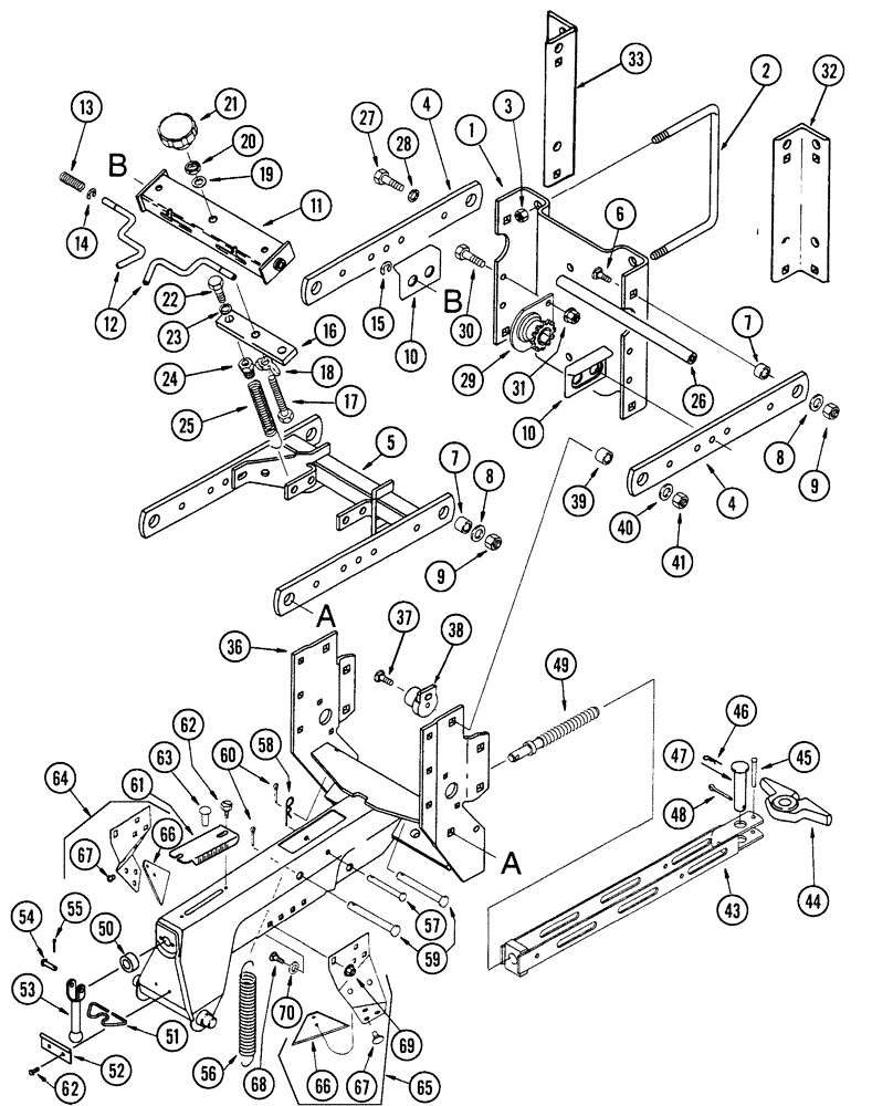 Схема запчастей Case IH 1200PT - (L.10.F[15]) - ROW UNIT FRAME WITH STANDARD LINKAGE & HOPPER L - Field Processing