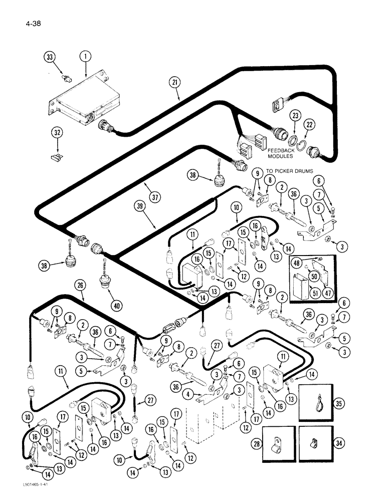 Схема запчастей Case IH 1844 - (4-38) - SYSTEM MONITOR (06) - ELECTRICAL SYSTEMS