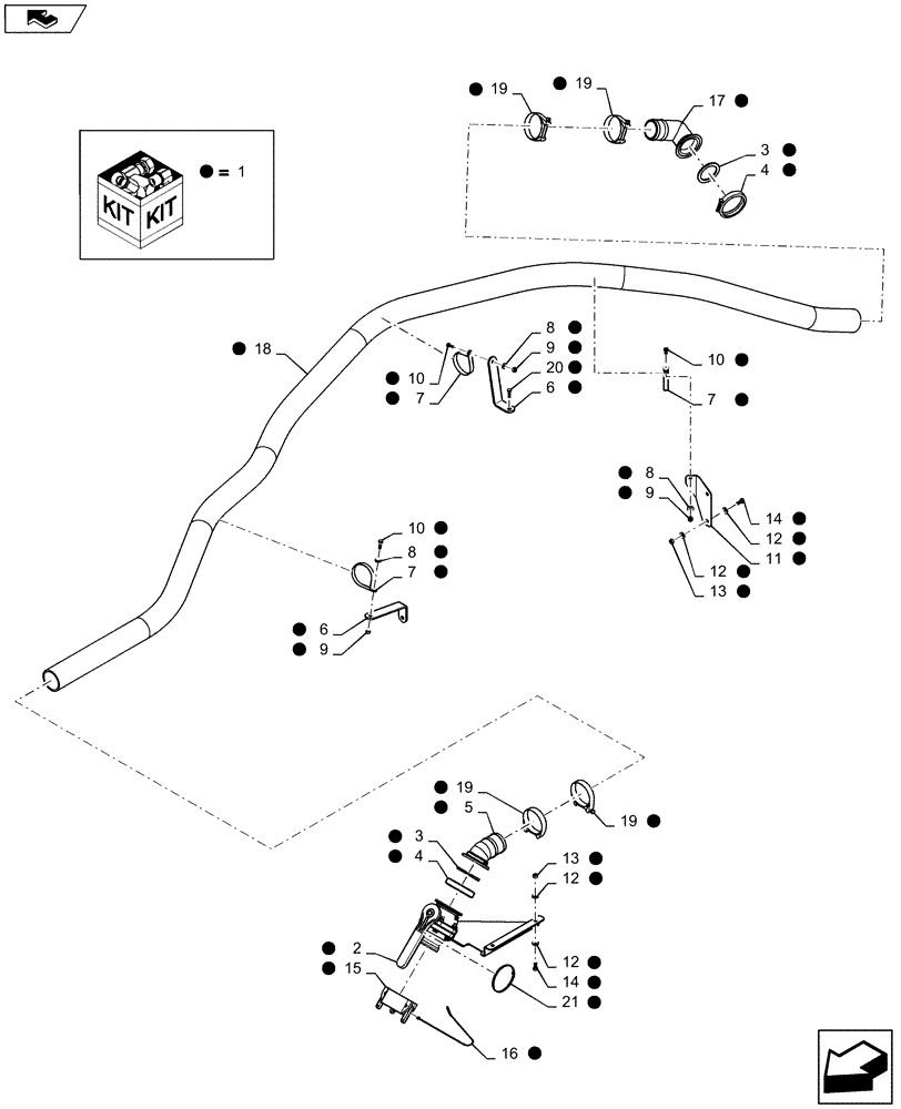 Схема запчастей Case IH 3330 - (88.075.01) - 3" FRONT FILL DIA KIT (88) - ACCESSORIES