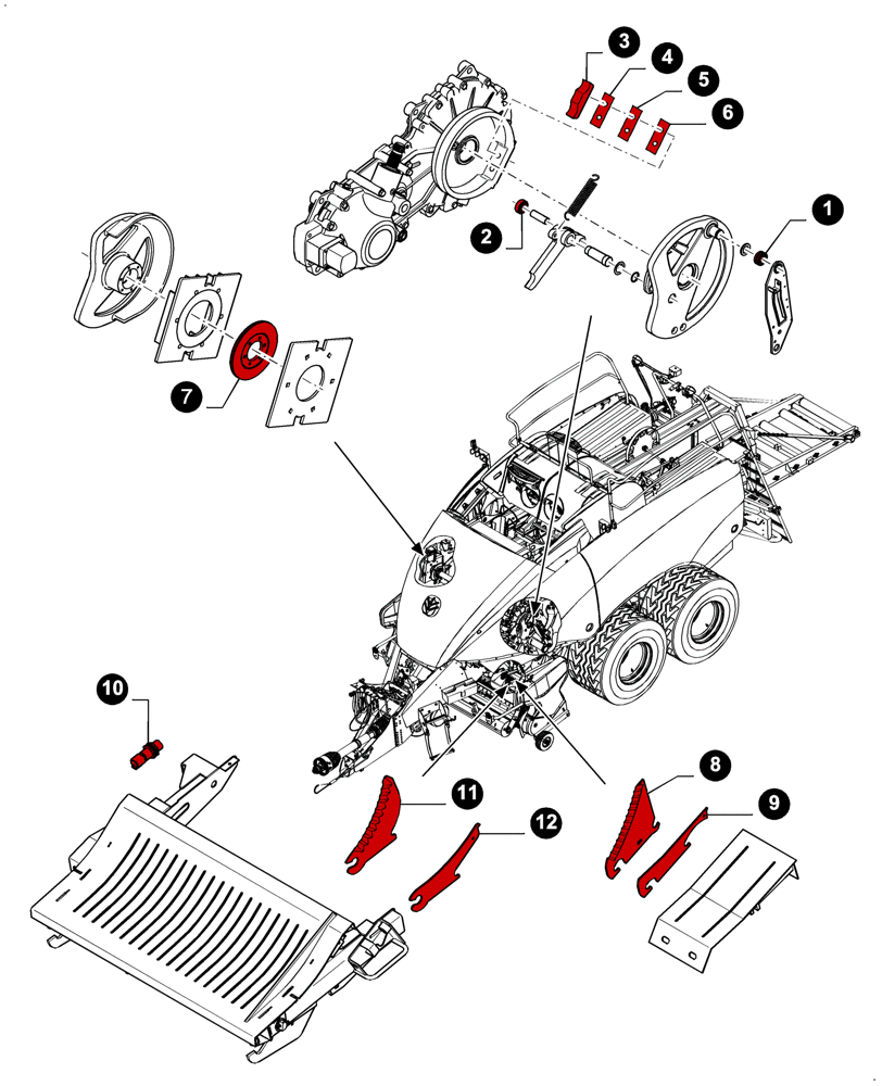 Схема запчастей Case IH LB334P - (05.100.04[03]) - MAINTENANCE PARTS, KNIVES, KNIFE DRAWER, SHUTTLE FEEDER AND TRANSMISSION (05) - SERVICE & MAINTENANCE