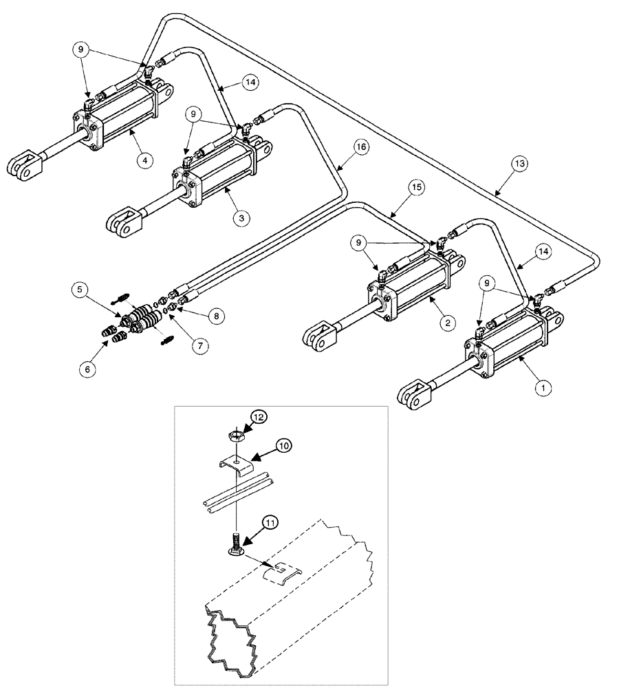 Схема запчастей Case IH 4450 - (08-01) - HYDRAULIC ASSEMBLY - DISK GANG 