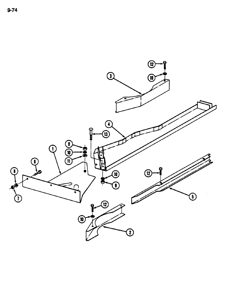 Схема запчастей Case IH 1822 - (9-074) - THROAT SHEET (13) - PICKING SYSTEM