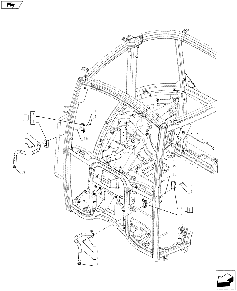 Схема запчастей Case IH FARMALL 85C - (55.404.BB[02]) - VAR - 743544, 743545 - INDICATOR LIGHT, SUPPORT (55) - ELECTRICAL SYSTEMS