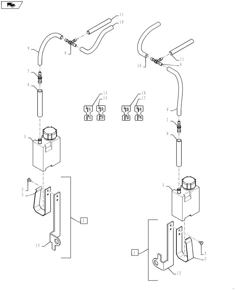 Схема запчастей Case IH MAGNUM 190 - (35.700.03[02]) - REMOTE VALVE SPILLAGE, 4 STACK (35) - HYDRAULIC SYSTEMS