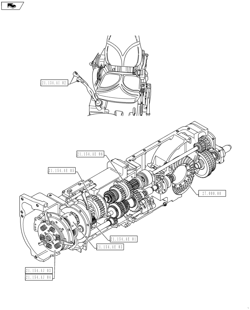 Схема запчастей Case IH MAXXUM 120 - (21.000.00[02]) - SECTION INDEX - TRANSMISSION (21) - TRANSMISSION