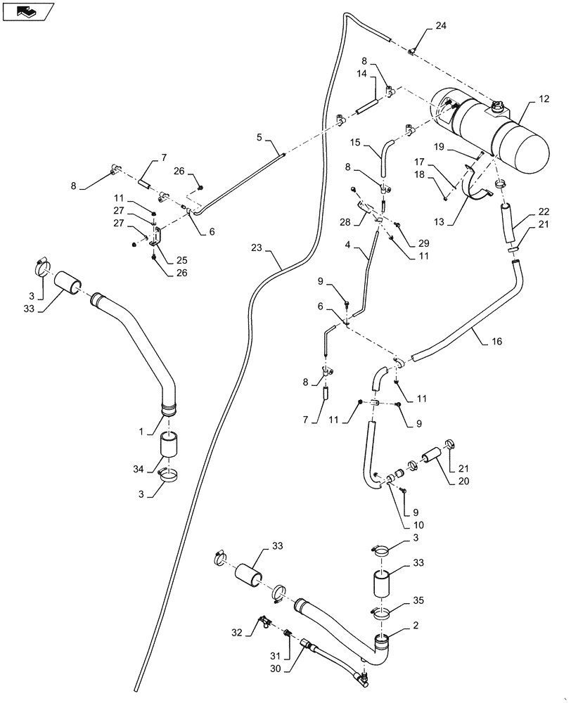 Схема запчастей Case IH 6130 - (10.400.BI[02]) - COOLING CIRCUIT, 6130/7130 (10) - ENGINE