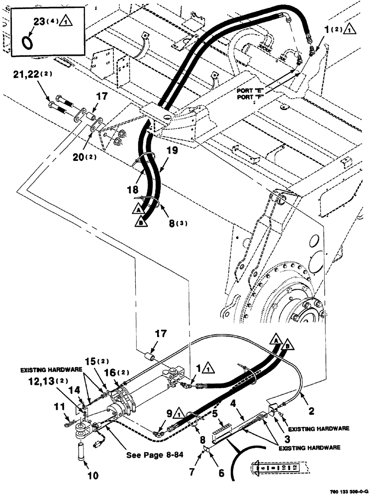 Схема запчастей Case IH 8860HP - (08-82) - HYDRAULIC HEADER ANGLE TILT ASSEMBLY (58) - ATTACHMENTS/HEADERS