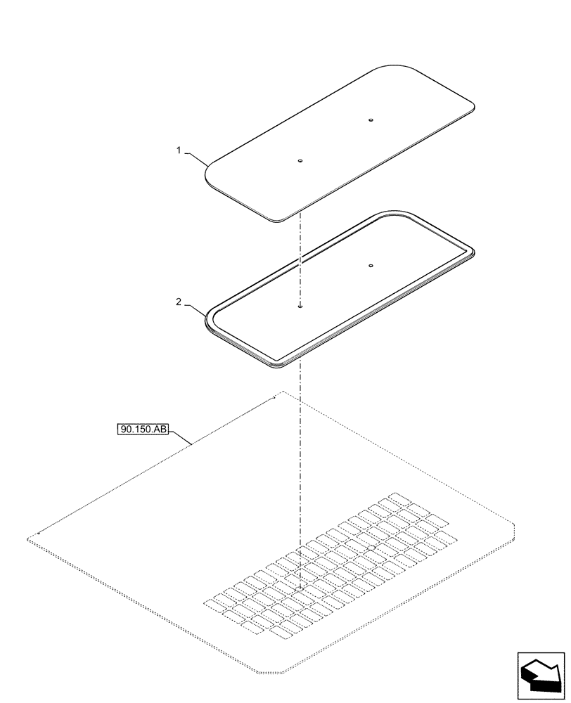 Схема запчастей Case IH SR150 - (90.156.AK[01]) - UPPER WINDOW (90) - PLATFORM, CAB, BODYWORK AND DECALS