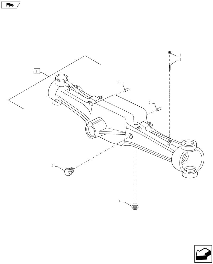 Схема запчастей Case IH MAXXUM 125 - (25.100.AD[03]) - VAR - 330414, 330427 - CL.3 SUSPENDED FRONT AXLE - HOUSING (25) - FRONT AXLE SYSTEM