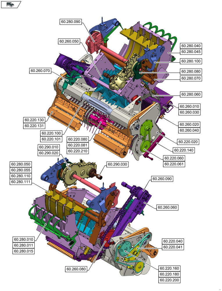 Схема запчастей Case IH LB434R XL - (60.000.00[03]) - SECTION INDEX - PRODUCT FEEDING (60) - PRODUCT FEEDING