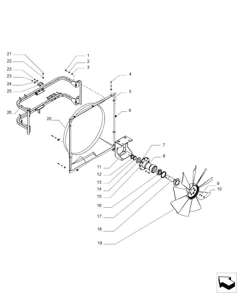 Схема запчастей Case IH A8800 - (10.400.BE[04]) - RADIATOR (10) - ENGINE