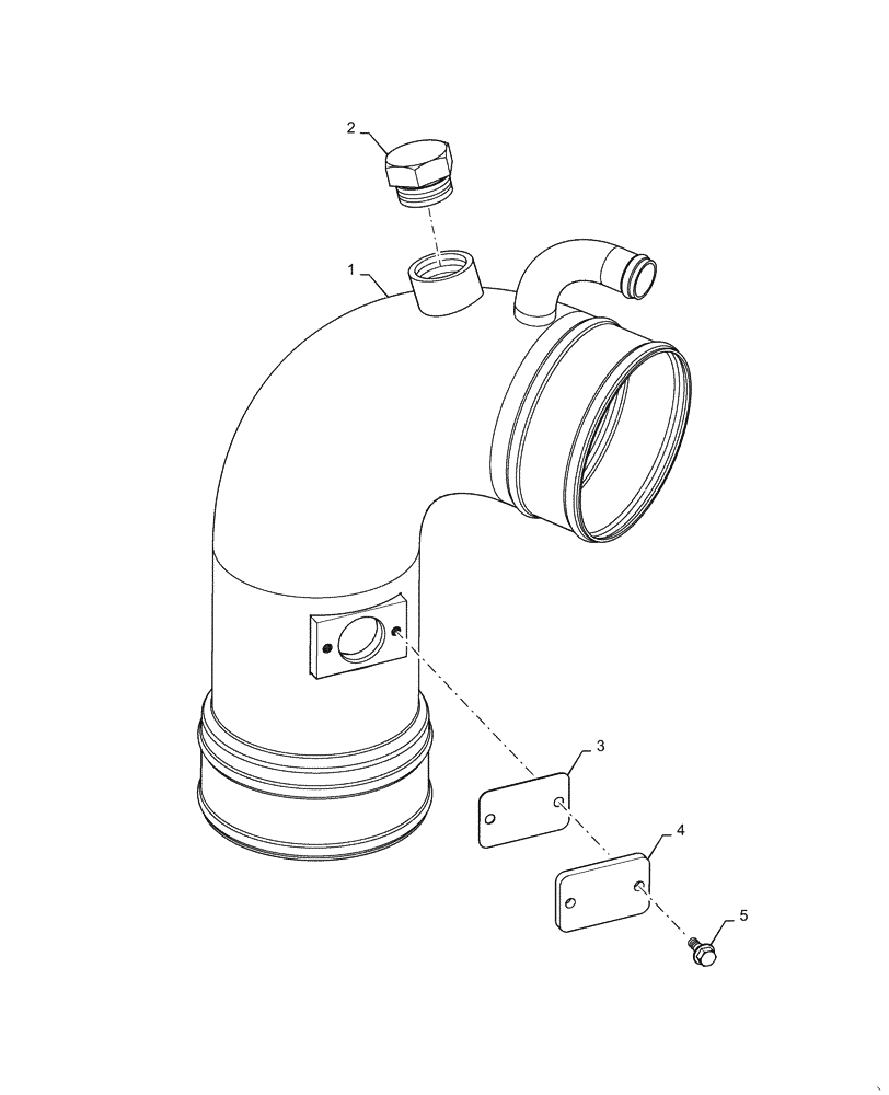 Схема запчастей Case IH 6130 - (10.202.BD[02]) - ELBOW, AIR CLEANER (10) - ENGINE