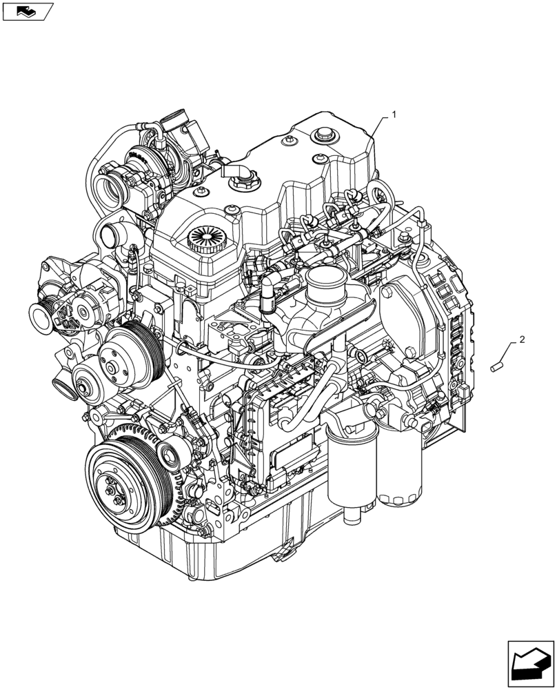 Схема запчастей Case IH MAXXUM 110 - (10.001.AD[03]) - STD + VAR - 330158 - ENGINE (10) - ENGINE