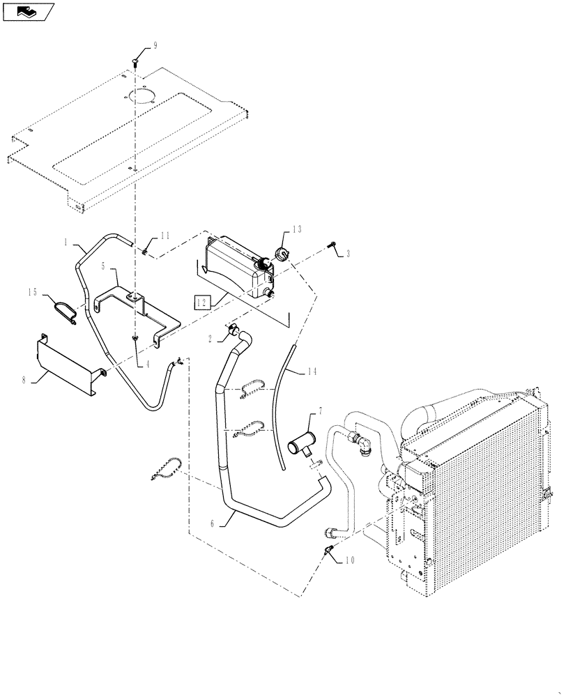 Схема запчастей Case IH SR250 - (10.400.03) - DEAERATION TANK AND LINES (10) - ENGINE