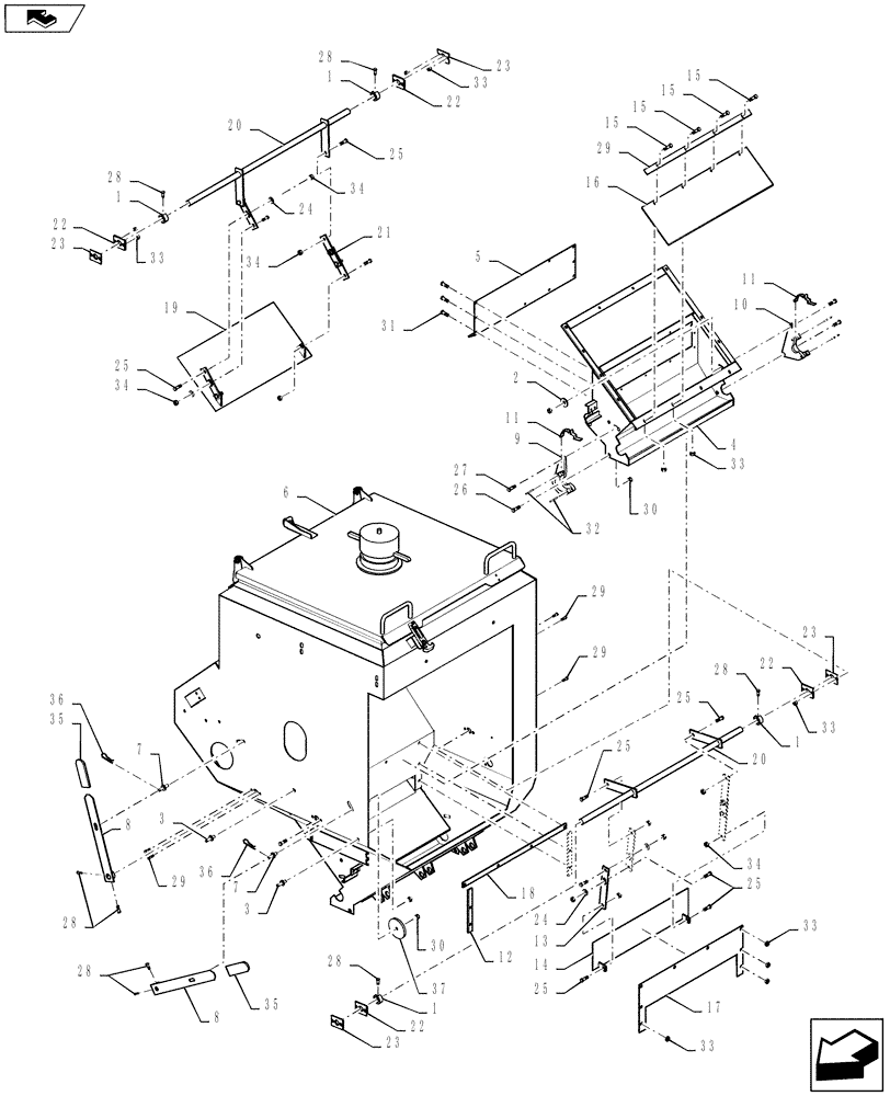 Схема запчастей Case IH 810 - (78.110.03.ED) - TRIPLE BIN, SUPPLEMENTAL ASSEMBLY, LH, 37 CUBIC FOOT (78) - SPRAYING